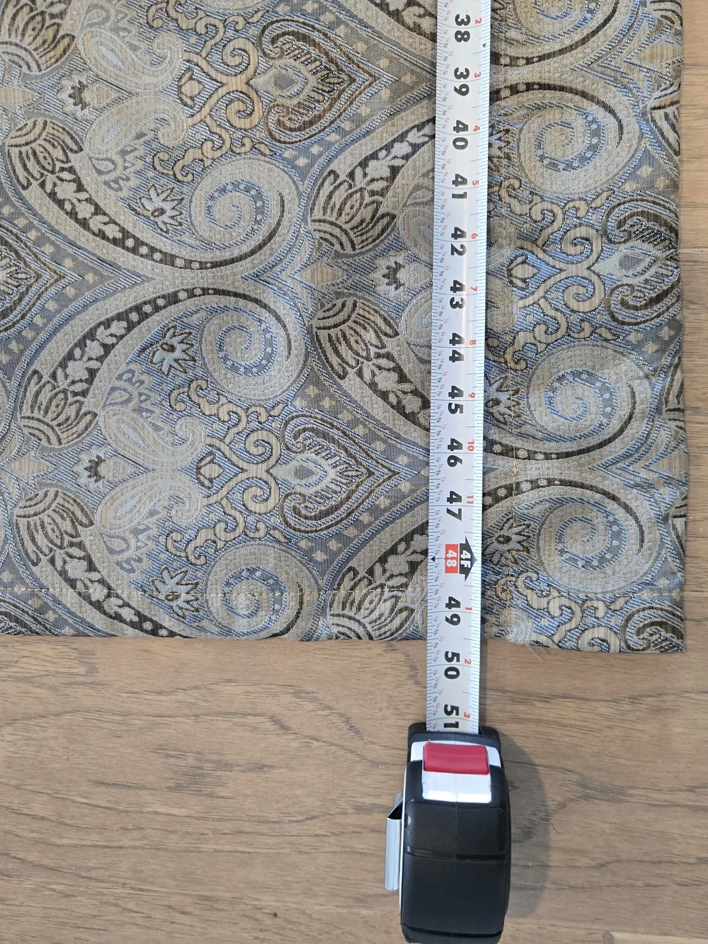 Elegant Paisley Fabric Panel Set Of 2, Blue and Gold Curtains 76x50 Insulated